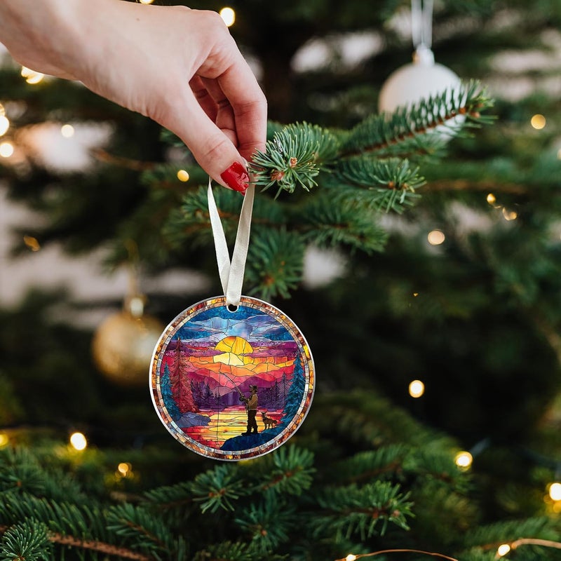 TEEBIM Fishing Ornament - Fishing Ornaments for Christmas Tree, Fisherman Ornaments - Fisherman Gifts for Men, Fish Lovers - Acrylic Christmas Ornament 2025 - Image 5